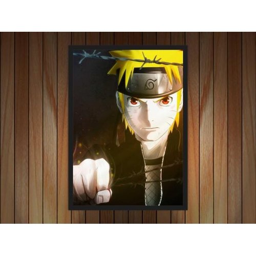 Quadro Anime Naruto Shippuden Desenho Com Moldura G02