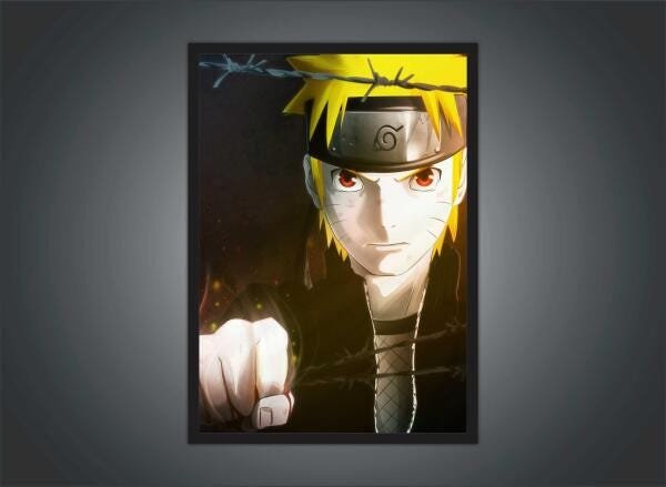 Quadro decorativo Poster Naruto Uzumaki Anime Desenho Arte com o