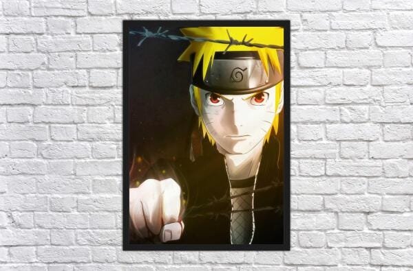 Quadro Anime Naruto Shippuden Desenho feito a mão (acompanha moldura)