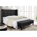 Ver imagem 3 de Cabeceira Cama Box Solteiro 90cm e Recamier Vicenza Veludo S04 - D'Rossi Preto