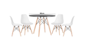 Ver imagem 1 de Conjunto de Jantar Mesa Eiffel 90cm Preta + 4 Cadeiras Eiffel DKR Brancas