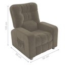 Ver imagem 3 de Poltrona Evora Reclinavel Veludo Maserati Encosto Fibra Cappuccino Matrix