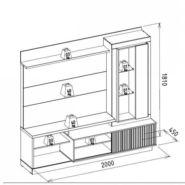 Estante Home para TV até 60 Polegadas Amazonas Linea Brasil - 4