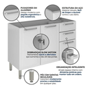 Ver imagem 6 de Balcão de Cozinha em Aço 3 Portas 2 Gavetas 120cm sem Tampo Tarsila Itatiaia Branco