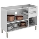 Ver imagem 4 de Balcão Cozinha em Aço 3 Portas 2 Gavetas 120cm sem Tampo Dobradiças Slow Motion Tarsila Itatiaia 