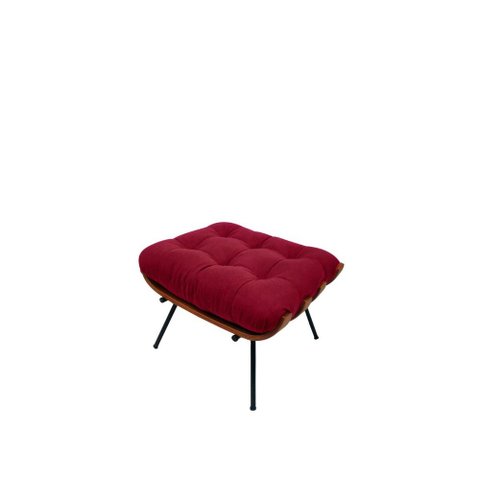 Puff Costela Suede Vermelho