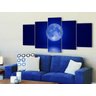 Quadro Decorativo 129X63 Sala Quarto Noite Lua Cheia - 4