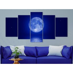 Quadro Decorativo 129X63 Sala Quarto Noite Lua Cheia - 3