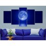 Quadro Decorativo 129X63 Sala Quarto Noite Lua Cheia - 3