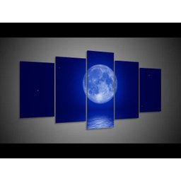 Quadro Decorativo 129X63 Sala Quarto Noite Lua Cheia - 6