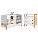 Ver imagem 1 de 4300 - Berco Mini Cama Fantasia Branco Acetinado (4300.3) + 4410 - Comoda 3gav C/nicho Fantasia