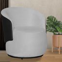 Ver imagem 3 de Poltrona Organica Recepção para Sala Aisha Corano Preto e Suede Branco - Incasa Decor