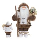 Ver imagem 2 de Papai Noel Natal em Pé Bege e Marrom 30cm