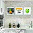 Ver imagem 1 de Kit 3 Quadros Decorativo 24 X 24 Cm Cozinha 2