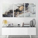 Ver imagem 4 de Quadro Abstrato Decorativo Mármore Dourado com Cinza