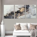 Ver imagem 1 de Quadro Abstrato Decorativo Mármore Dourado com Cinza