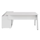Ver imagem 7 de Mesa L Diretor com Armário Lateral 3 Gavetas 180cm Industrial Tampo Chanfrado Executive Cinza