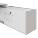 Ver imagem 6 de Mesa L Diretor com Armário Lateral 3 Gavetas 180cm Industrial Tampo Chanfrado Executive Cinza