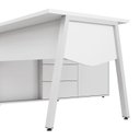 Ver mais imagens de Mesa L Diretor com Armário Lateral 3 Gavetas 180cm Industrial Tampo Chanfrado Executive Cinza