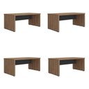 Ver imagem 2 de Conjunto de Mesas para Escritório Tamburato 158,5cm para 4 Pessoas Marrom/Nogal/Preto Artany