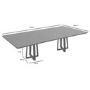 Ver imagem 2 de Mesa de Sala Jantar Elma Madeira Maciça C/ Tampo Madeirado C/ Vidro 200x100cm Carvalho/preto Fosco