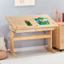 Ver imagem 1 de Escrivaninha Mesa de Desenho Olivia em Madeira Maciça Natural Idimex