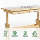 Ver imagem 3 de Escrivaninha Mesa de Desenho Olivia em Madeira Maciça Natural Idimex