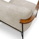 Ver mais imagens de Poltrona Decorativa Celeste Linho Bouclê Base de Ferro Preto - Pallazio Cor Bege