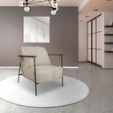 Ver imagem 3 de Poltrona Decorativa Celeste Linho Bouclê Base de Ferro Preto - Pallazio Cor Bege