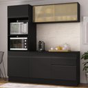Ver imagem 2 de Armário de Cozinha Compacta 3 Peças com Rodapé Mp2178 Made Multimóveis Preto