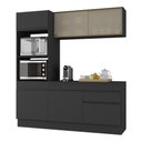 Ver imagem 1 de Armário de Cozinha Compacta 3 Peças com Rodapé Mp2178 Made Multimóveis Preto