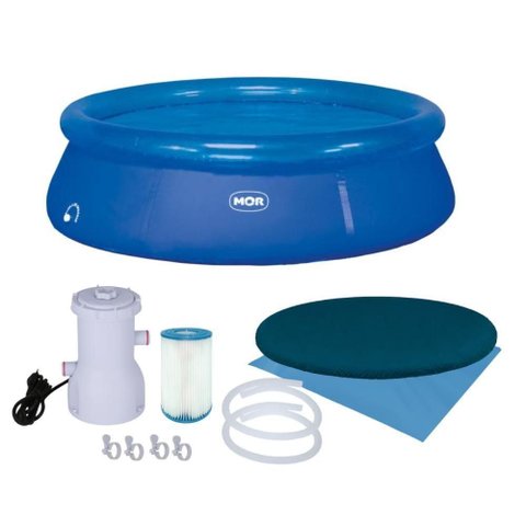 Piscina Inflável Splash Fun Redonda PVC sem Estrutura Capa Forro Filtro 2400L Mor