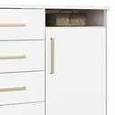 Ver imagem 5 de Cômoda Para Quarto 5 Gavetas 1 Porta 2 Prateleiras Siena F08 Branco - Mpozenato