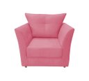 Ver imagem 3 de Kit Namoradeira + 1 Poltrona Decorativa Isis + 1 Puff Retangular Suede Rosa Pés Madeira Mz Decor