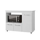 Ver imagem 1 de Armário Balcão Multiuso para Cozinha Micro-ondas e Forno Liza 03 Portas Branco Moblis