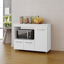 Ver imagem 3 de Armário Balcão Multiuso para Cozinha Micro-ondas e Forno Liza 03 Portas Branco Moblis
