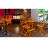 Conjunto de Mesa Dobrável Redonda 0,78m 4 Cadeiras Madeira Maciça Eucalipto - 4