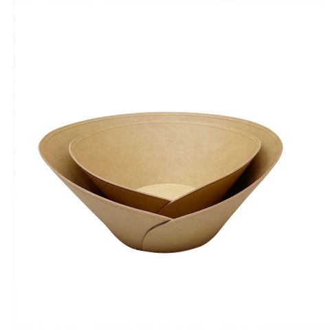 Conjunto 2 Centros de Mesa em Couro Sintético Bege Th0119 Btc