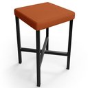 Ver imagem 3 de Kit 04 Banquetas Baixa Bar Cozinha Sala de Jantar Preto Stella L02 Tecido Terracota - Lyam Decor