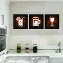 Ver imagem 2 de Kit 3 Quadros Decorativo 24 X 24 Cm Cozinha 6