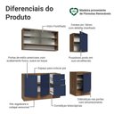 Ver imagem 4 de Armário de Cozinha Compacta 180 Cm Rustic-azul Vik Madesa 03 Rustic-azul