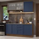 Ver imagem 1 de Armário de Cozinha Compacta 180 Cm Rustic-azul Vik Madesa 03 Rustic-azul
