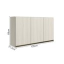 Ver imagem 3 de Armario Aereo 3 Portas Mdf 120 Cm Kali 12197 Bianco Toq Bianco Toq Nicioli