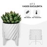 Cachepô Multiuso em Design Inovador- Vaso de Plantas/flor/suculenta/jardim- Vaso Branco/base Branca - 3