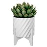 Cachepô Multiuso em Design Inovador- Vaso de Plantas/flor/suculenta/jardim- Vaso Branco/base Branca - 6