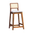 Ver imagem 1 de Banqueta Gabi Encosto Anatômico com Telinha Sextavada e Assento Estofado com 68cm Altura - Amêndoa