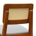 Ver mais imagens de Banqueta Gabi Encosto Anatômico com Telinha Sextavada Estofado com 68cm Altura - Amêndoa/linho Bege