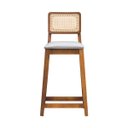 Ver imagem 2 de Banqueta Gabi Encosto Anatômico com Telinha Sextavada e Assento Estofado com 68cm Altura - Amêndoa