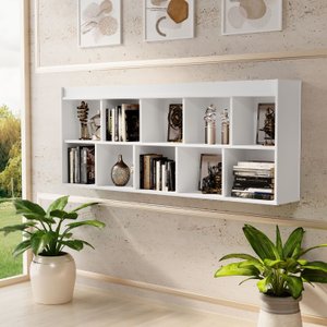 Estante Decorativa e Livreiro Multiuso Horizontal 100% Mdf:estante Branca