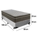 Ver imagem 4 de Cama Box Suede Solteiro + Colchão Sereneprime Molas Ensacadas 88x188x65 Cinza